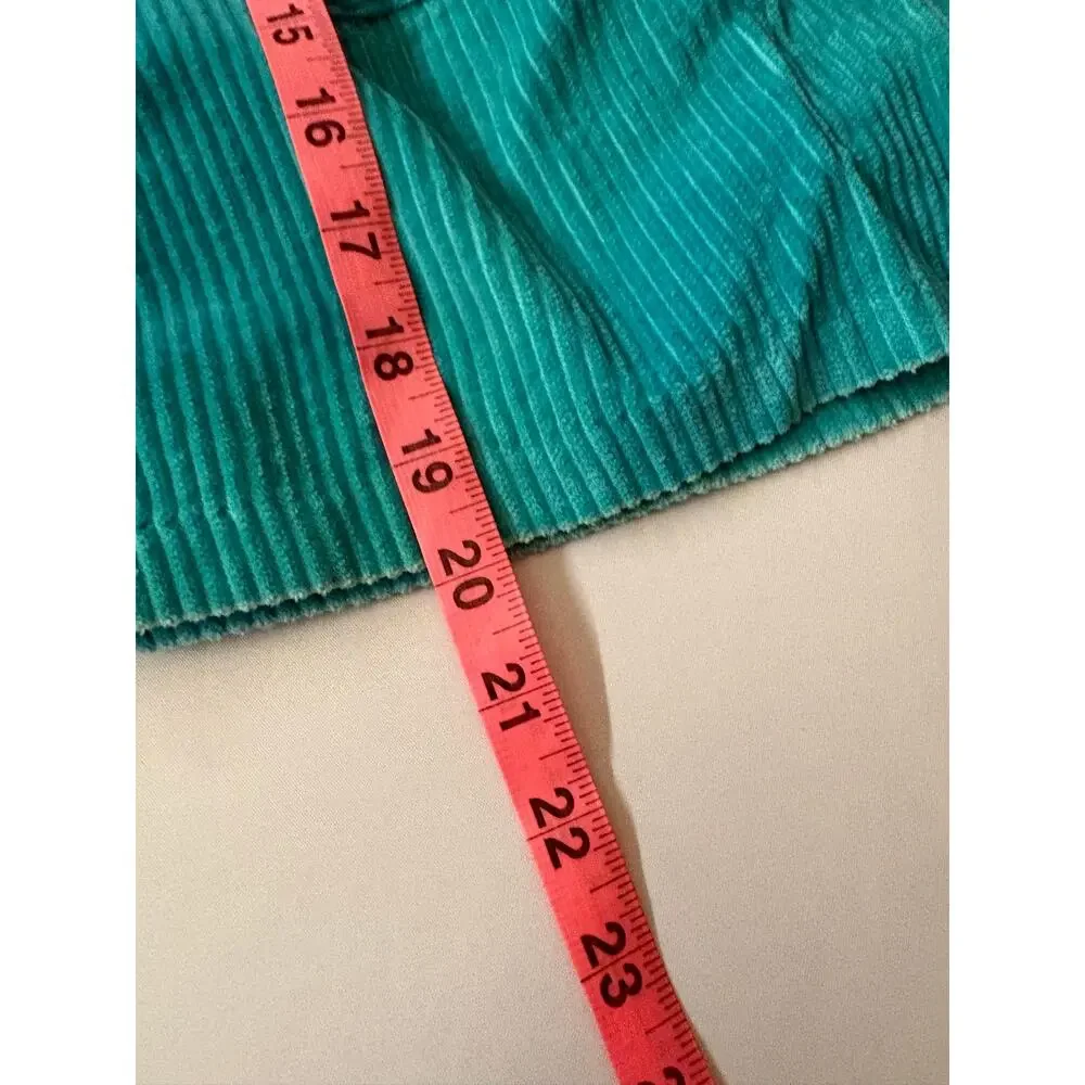 Vintage Gymboree Teal Corduroy Jumper Dress Rainbow Snap Medium Kidcore